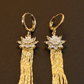 Gold Starburst Tassel Earrings