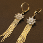 Gold Starburst Tassel Earrings