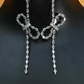 Crystal Ribbon Dangle Earrings – Chic Anti-Tarnish Party Wear