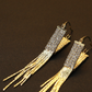 Square Mesh Tassel Earrings – Bold Gold Anti-Tarnish Jewelry