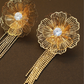 Statement Flower Dangle Earrings with Crystals