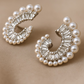 Luxury Pearl & Crystal Semi-Hoop Earrings – Elegant Anti-Tarnish Design