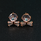 Dainty Anti-Tarnish Bow Stud Earrings with Oval CZ – Everyday Elegant Top
