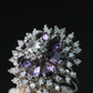 Purple Crystal Flower Cocktail Ring