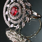 Red Stone Orbit Adjustable Ring