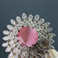 Pink Royalty Floral Finger Ring