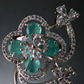 Green Floral Butterfly Adjustable Ring