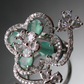 Green Floral Butterfly Adjustable Ring