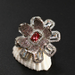 Floral Crimson Stone Finger Ring