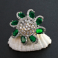 Floral Green Zircon Cocktail Ring