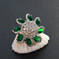 Floral Green Zircon Cocktail Ring