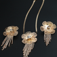 Statement Floral Necklace Set with Rhinestone Tassels