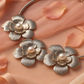 Silver Floral Pearl Statement Necklace for Women