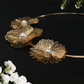 Textured Floral Trio Choker Necklace with Pearls