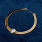 Bold Pearl Center Gold Plated Statement Choker Necklace