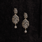 Classic Tear-Drop Leaf Motif AD Earrings with CZ Detailing