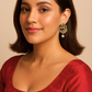 Floral Pearl Drop Gold Finish Premium AD Earrings