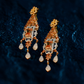 Premium AD Earrings with Amber Marquise & Princess Cut Stones
