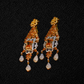 Premium AD Earrings with Amber Marquise & Princess Cut Stones
