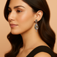 Dual-Tone Enamel & CZ Dangler Earrings