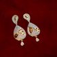 Dual-Tone Enamel & CZ Dangler Earrings