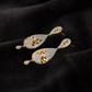 Dual-Tone Enamel & CZ Dangler Earrings