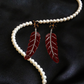 Enamel Leaf Design Gold Tone Premium Earrings