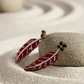 Enamel Leaf Design Gold Tone Premium Earrings
