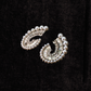 Luxury Pearl & Crystal Semi-Hoop Earrings – Elegant Anti-Tarnish Design