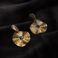 Korean Spiral Swirl Statement Earrings – Golden Wire Anti-Tarnish Design