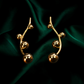 Elegant Curved Gold Ball Drop Earrings – Anti-Tarnish Statement Jewelry