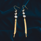 Crystal Chain Drop Earrings – Elegant Gold & CZ Design