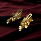 Gold Cluster Drop Earrings with Textured Discs