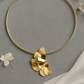 Abstract Golden Floral Choker Necklace