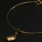 Golden Drop Shaped Pendant Choker Necklace