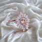 Peach Drop Halo Ring with White Marquise Crystals