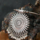 Oxidised German Silver Hansli Necklace with Sunburst Pendant & Pearl Fringe