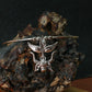 Oxidised German Silver Hansli Necklace with Tribal Leaf Totem Pendant
