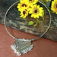 Oxidised German Silver Hansli Necklace with Heart Shaped Pendant
