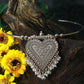 Oxidised German Silver Hansli Necklace with Heart Shaped Pendant
