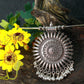 Oxidised German Silver Hansli Necklace with Sunburst Pendant