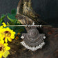 Oxidised German Silver Hansli Necklace with Semi-Circle Pendant