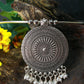 Oxidised German Silver Hansli Necklace with Round Mandala Pendant