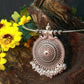 Oxidised German Silver Hansli Necklace with Circular Filigree Pendant
