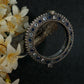 Oxidised Antique Design Brass Base Openable Navy Blue & White Stones All Around Kada Bracelet for Women