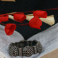 Oxidised Antique Design Brass Base Openable Temple-Style Beaded Domes Kada Bracelet for Women