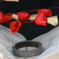 Oxidised Antique Design Brass Base Free Size Openable Chevron Edge Kada Bracelet for Women