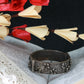 Oxidised Antique Design Brass Base Free Size Openable Floral Rose Carved Kada Bracelet for Women