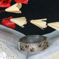 Oxidised Antique Design Brass Base Free Size Openable Dual Tone Floral Rose Bangle for Women