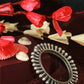 Oxidised Antique Design Brass Base Free Size Openable Beaded Pillar Edge Bangle for Women